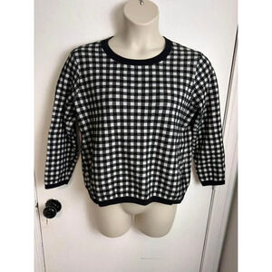 Plaid Retro appleseeds 100% cotton crewneck sweaters for women Petite L #1010